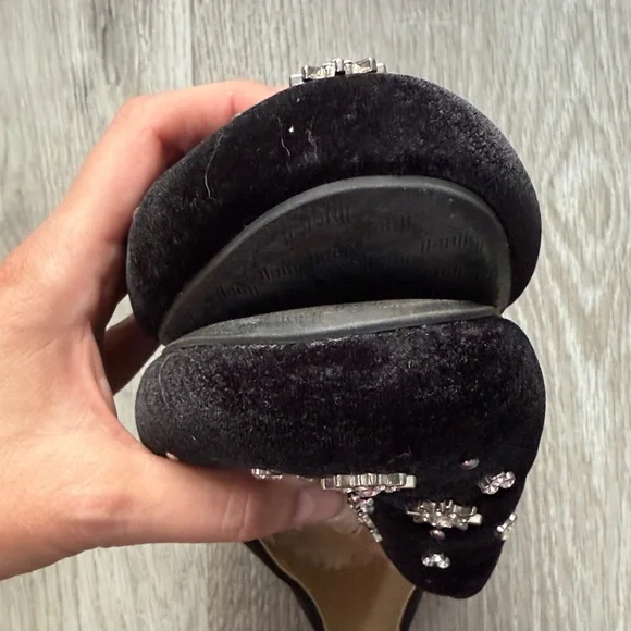 Birdies Black Loafers Rhinestones Gems Shoes Flats Size 9 - Picture 11 of 13